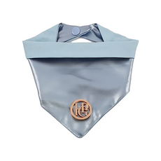 HAPPY GO PUPPY 寵物領巾, 澳洲手工製作, 100%棉麻材質, 親膚不敏感, 呵護毛孩的肌膚, S, 湖光粼粼 淺藍, 1個