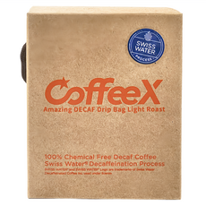 CoffeeX 手沖濾掛式 99.9% 無咖啡因咖啡 (淺焙), 瑞士水DECAF處理豆, 11.5g, 10包, 1盒