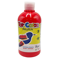 義大利 TOY COLOR 兒童安全無毒蛋彩 紅色, 500ml, 1色