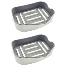 壁掛式肥皂盒 斜開口 - 灰色 PP塑料, 2個