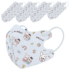 COMFIZ 康菲 兒童3D醫療口罩 狗與鹿聯名 幼幼 S 1~3歲, 20片, 狗與鹿認識新朋友篇, 1盒