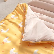 Juho DECO 韓國兒童抗敏防蟎睡袋套裝，含枕芯與收納袋, 小鴨寶寶 黃色