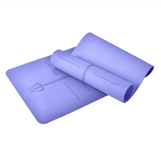 LEADER X 環保TPE雙面防滑體位中導線瑜珈墊 附收納繩 經典版 6mm, 薰衣草紫, 1組