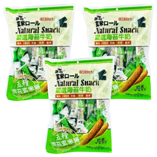 黑熊 五糧海苔玄米捲 420g, 嚴選海苔牛奶, 糙米 小麥胚芽 芝麻 燕麥 紫米, 奶素非油炸品, 400g, 3袋