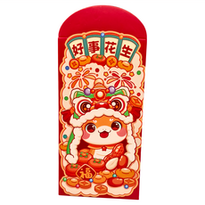 蛇年暴富可愛磨砂紅包袋, 一組6入, 6個