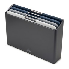 Joseph Joseph Folio系列砧板四件組 墨灰色 防滑耐用 節省空間, 1組, 收納盒