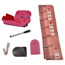 3D立體磁吸身高貼 白板筆, 小粉豬, 1個