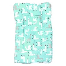 貓籠平台專用睡墊, 綠底羊駝, 1個