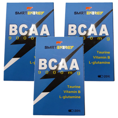 RED COW 紅牛 SMART ENERGY聰勁 BCAA 9000mg 即溶膠囊 左旋麩醯胺酸 牛磺酸 維他命B 增進運動表現, 20顆, 500mg, 3盒