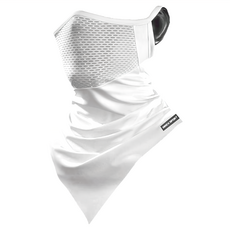 AREX SPORT 戶外騎行防曬面罩親膚冰絲網眼護臉遮頸三角巾，可掛耳設計，UPF92防曬，涼感透氣, 純淨白, 1條, 均碼(41 x 29cm)