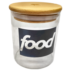 Homely Zakka 美味食光木蓋高硼矽耐熱玻璃罐/密封罐/儲食罐, 10 x 8.5cm, 1個