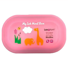 Lexngo 兒童矽膠餐盒 小, 可摺疊, 不含雙酚A, 食品級, 粉色, 1個