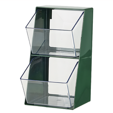 E.dot 桌面文具雜物置物盒 收納架 25x13.8x12.5cm PET+ABS材質, 綠色, 2層