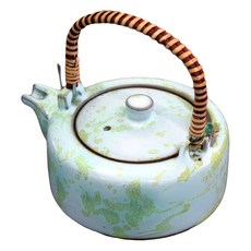 土物 綠釉土瓶, 日本制, 含蓋寬13.5cm, 含嘴高12.5cm, 滿水容量350mL, 陶瓷, 土物綠釉, 350ml, 1個