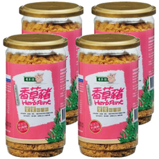 香草豬 寶寶細肉鬆, 嚴選後腿肉手工低溫焙炒, 無添加防腐劑, 減鹽減油減糖, 220g, 4罐