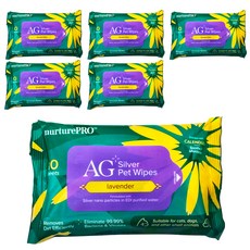 Nurture PRO 天然密碼 銀離子寵物濕紙巾隨身包 薰衣草, 10抽, 6包