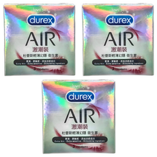durex 杜蕾斯 AIR輕薄幻隱激潮裝衛生套, 3入, 1盒