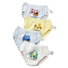 TU SENS BON 兒童三角內褲組 4件 工程車圖案, 100, 工程車