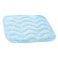寵物冰絲涼感墊, 藍底香蕉, 1個