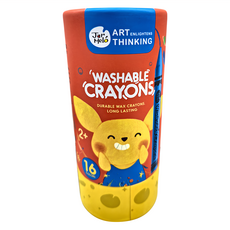 Jar Melo 原創美玩 創意美學兒童可水洗蠟筆 持久耐用, 16色, 1組