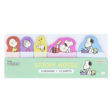 PEANUTS 史努比日常風造型便利貼 120 x 44 x 4mm 11g, 綠色, 75張, 1組