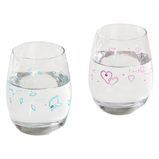 TOMI GLASS 富哨子 水鑽圓水杯 心動對杯組(2入) 施華洛世奇Swarovski水晶, 變色, 1組
