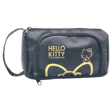Sanrio 三麗鷗 Hello Kitty 大開口文具收納袋, 黑色, 1個