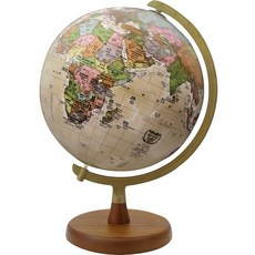 Seojeonglobe 行政圖棕色地球儀 260-P2 + 國旗貼紙 + 世界地圖, 混色