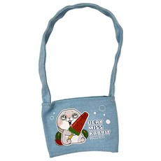 CCHING 青青文具 好想兔環保飲料杯套 聚酯纖維棉 收納, 西瓜冰棒 藍色, 1個