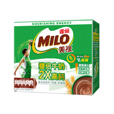 MILO 美祿 巧克力麥芽飲品 雙倍牛奶 2X高鈣 含優質蛋白 活力B群 無添加香料 色素 防腐劑, 30g, 10入, 1盒