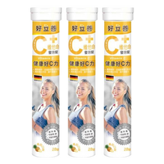 好立善 維他命C250發泡錠，支持鐵質吸收，促進正常紅血球的形成, 86g, 20顆, 3瓶