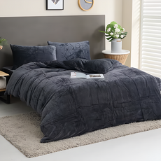 Ishur 伊舒爾 法蘭絨兩用毯被套，100%聚酯纖維，頂級法蘭絨, 212 x 182cm, 極致灰色