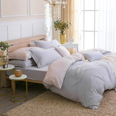 鴻宇 萊賽爾天絲薄被套 M2626 180X210CM 台灣製, 克卜勒 灰色 + 粉紅色