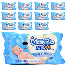 MamyPoko 滿意寶寶 純水99濕毛巾 一般型, 100張, 12包