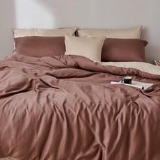 戀家小舖 60支素色天絲 雙人被套 永恆系列 台灣在地製造 摩卡杏 吸濕透氣