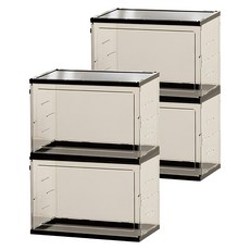 樂居家 公仔收納展示箱 黑色 透明防塵展示盒, 大(26.5 x 14 x 22cm), 2個