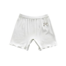 愛北鼻 女童防走光安全褲, 親膚透氣, 多色可選, 可愛蝴蝶結, 150碼, 白色