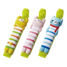 TORUNE 食物封口夾 3個, 動物造型 綠色, 1組