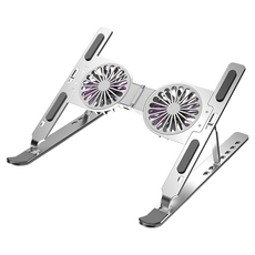 ANTIAN C9 可折疊鋁合金風扇散熱筆電增高支架, 銀色, 1個