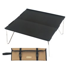 TOP&TOP 超輕量鋁合金迷你拼接桌, 航空級鋁合金桌面, 耐腐蝕抗氧化, 承重佳, 展開尺寸36 x 25 x 10cm 收納尺寸40 x 14 x 2cm, 黑色