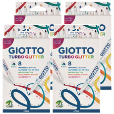 GIOTTO 閃亮彩繪筆套裝, 8色, 特殊水基閃光墨水, 4盒