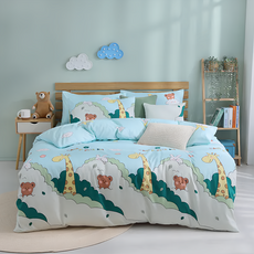 藍貓BlueCat 舒柔棉銀離子防螨抗菌印花單人床包薄被套組 可愛卡通, 床包105 x 186cm + 枕套 + 薄被套180 x 210cm, 夏日聯盟