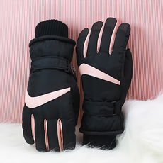 KissDiamond 韓系防風防水手套 28cm, 黑粉拼色, 1雙