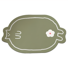 JOEKI 硅藻泥軟地墊 60 x 40cm 可愛造型吸水防滑地墊, 38.奶茶/抹茶躺平貓