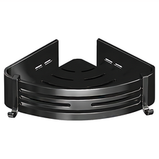 FAmILyLIFE 生活 航太鋁附掛鈎轉角瀝水置物收納架 A-235-BK, 極簡黑, 1個