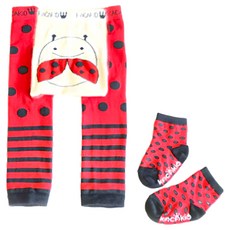 KACAKID 兒童款 造型內搭褲 附同款襪 - 紅點瓢蟲 棉+聚酯纖維, 100