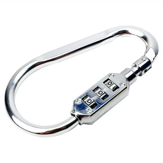 COTECi D型密碼登山扣行李鎖 TR002 防盜密碼鎖 登山/固定物品均適用, 6.3 x 12cm, 銀色, 1個