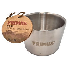PRIMUS KasaMug 耐用雙層不鏽鋼隔熱杯 0.2L, 銀色 + 棕色, 1個