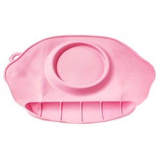 baby mambo 蔓葆 兒童矽膠餐墊, 食品用安全矽膠材質, 吸附桌面不易打翻, 六個月以上適用, 粉色, 1個