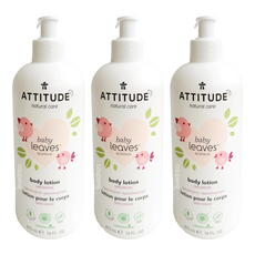 ATTITUDE 艾特優 嬰幼兒身體乳, 無香味, 473ml, 3個